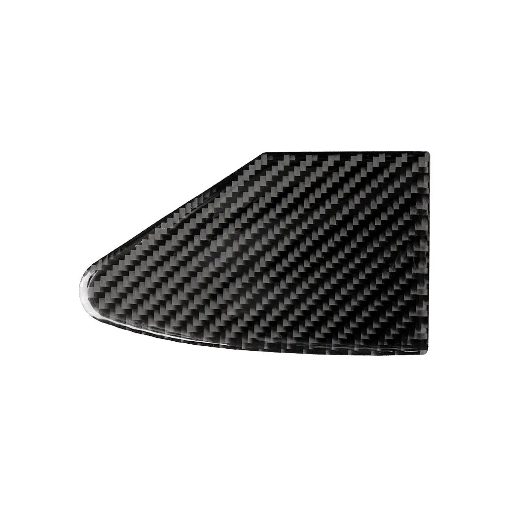 Carbon fibre textured sticker for car USB charging port panel with 3M adhesive backing.