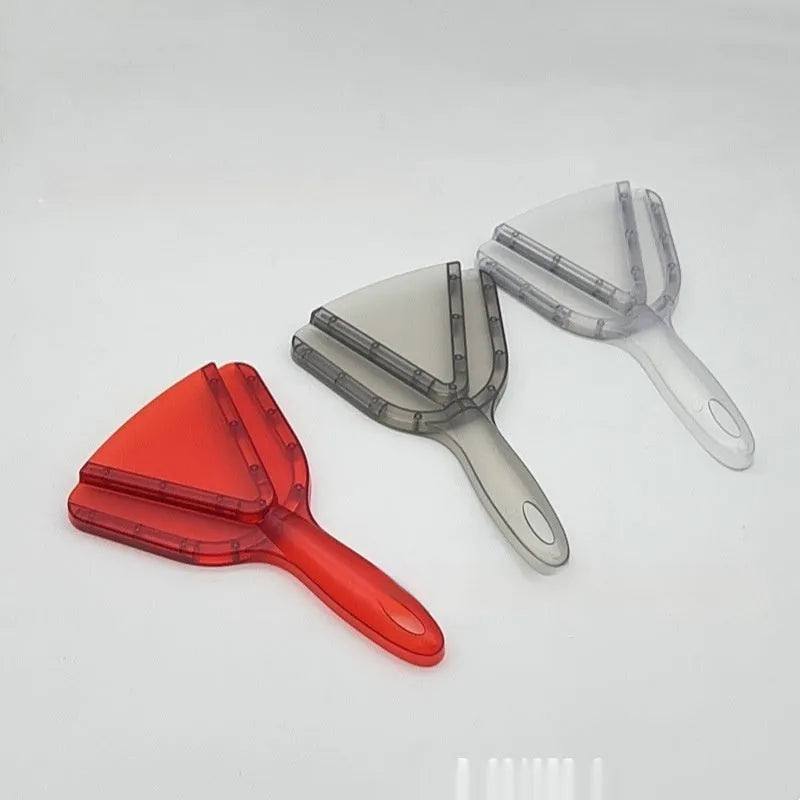 A red adjustable telescopic can and bottle opener with a non-slip handle on a white background.
