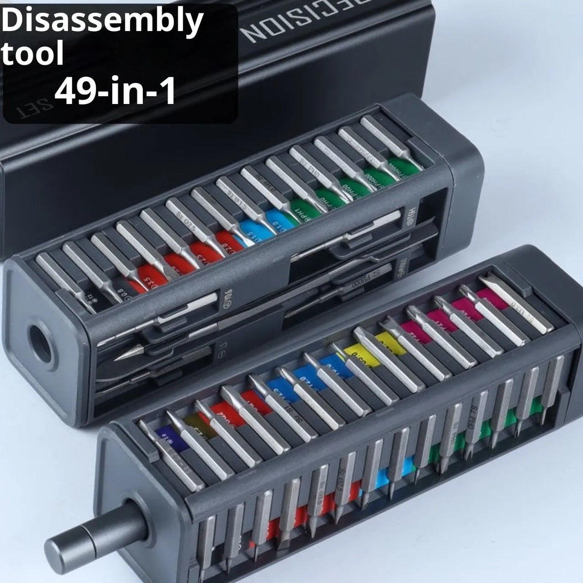 49-in-1 precision screwdriver set with Cr-V steel bits, square, Y, cross, star and rice heads for mobile phone repair