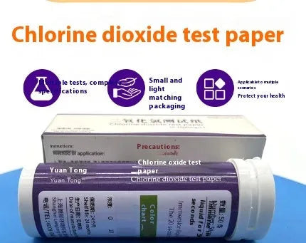 Chlorine dioxide test paper bottle with 50 pieces for 0-1000mg/L wastewater concentration detection