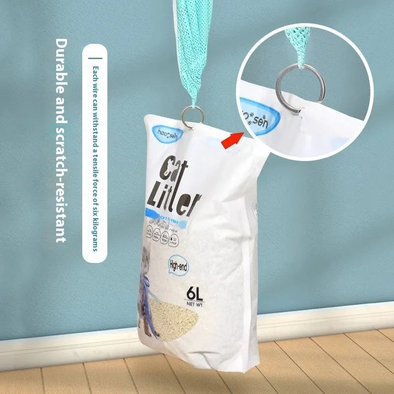 Upgraded fifth-generation cat grooming bag in grey and white colour with detachable lifting straps