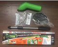 Cordless Zip Trim lawn trimmer with extension pole and protective shield on garden grass