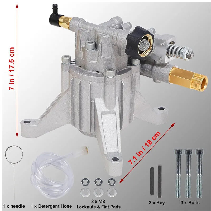 P170 swash plate aluminum pump with perpendicular shaft for high pressure cleaning machines