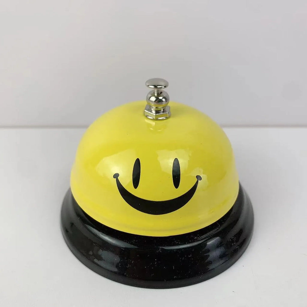 Iron hand bell for classrooms or restaurants in assorted colour options.