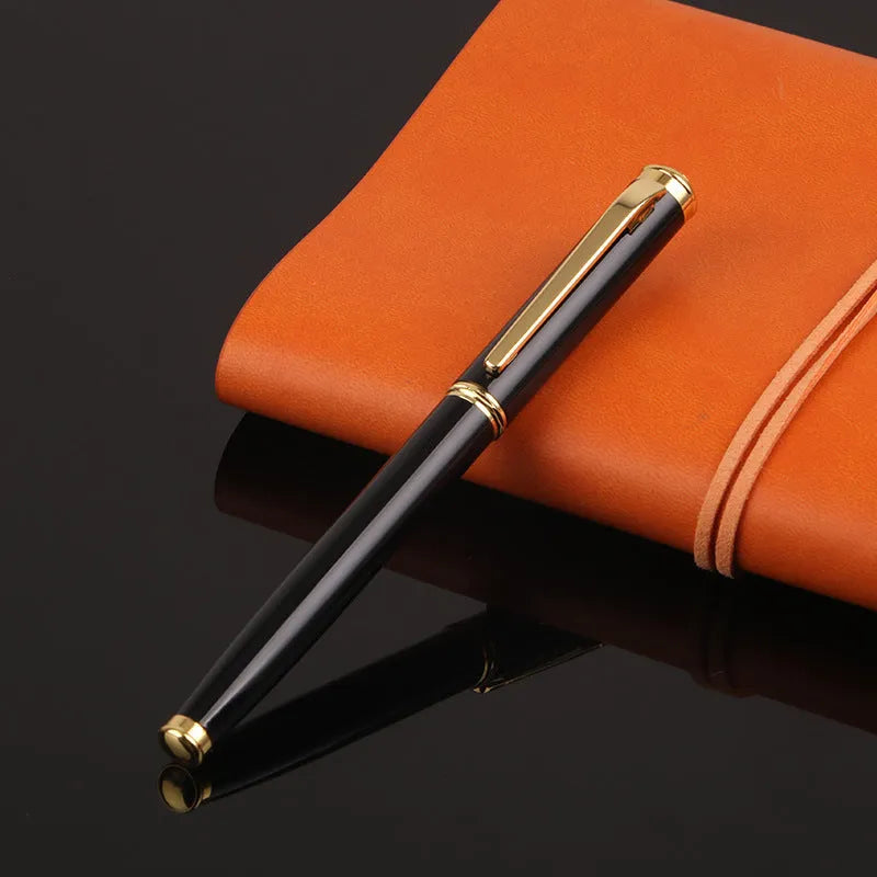 Metal fountain pen with 0.5mm nib in black or red colour for business writing and corporate gifts