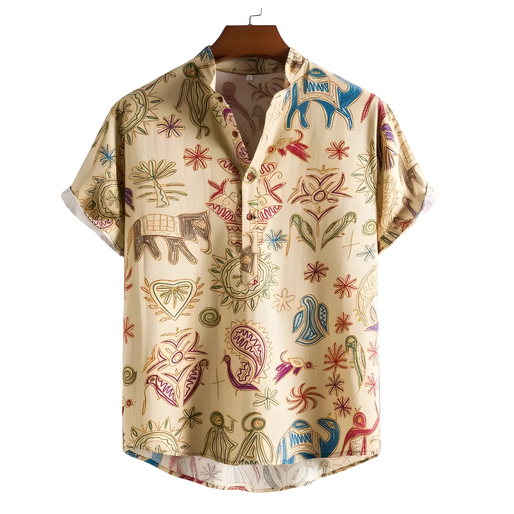 Men's plus size loose cardigan shirt with 3D digital print pattern and four-way stretch polyester fabric in sizes up to 5XL
