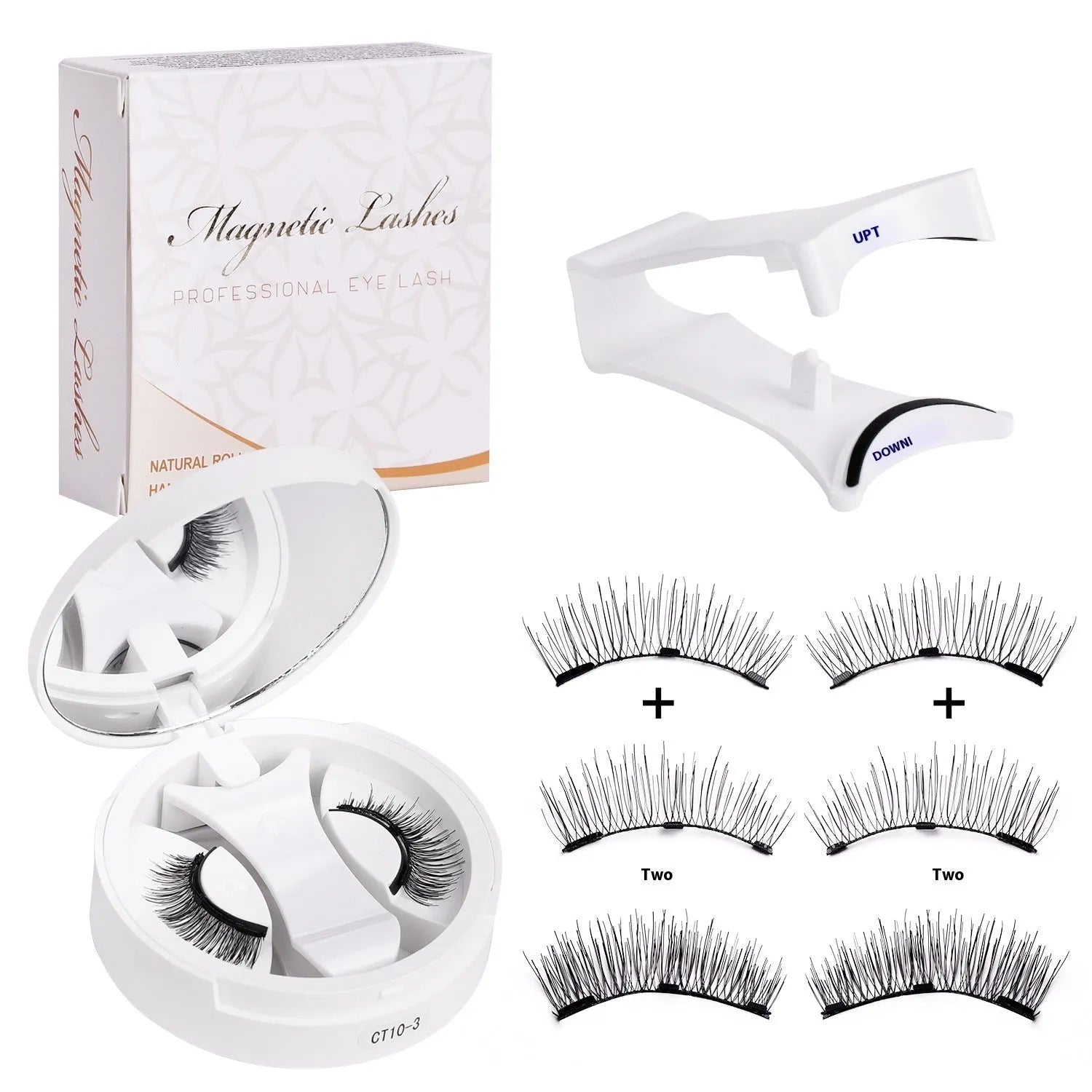 Portable integrated soap holder for magnetic false eyelashes in chemical fibre.