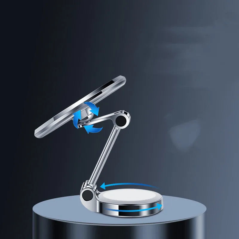 Car mobile phone holder with 360-degree rotation on centre console in black or silver