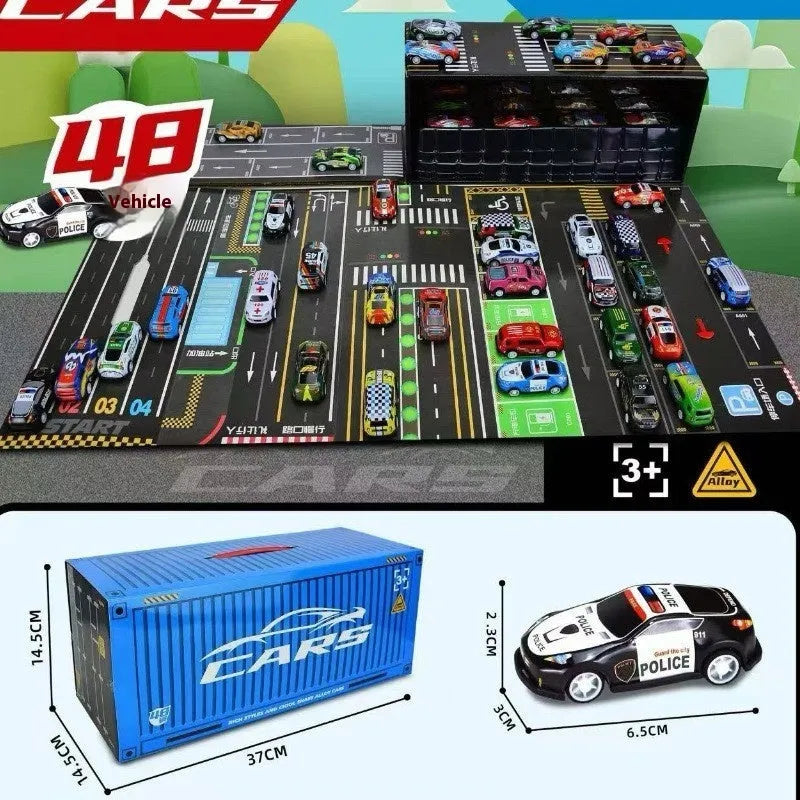 Children's alloy warrior toy car set with metal cars, 37x14.5x14.5cm, plastic construction, ages 7-14