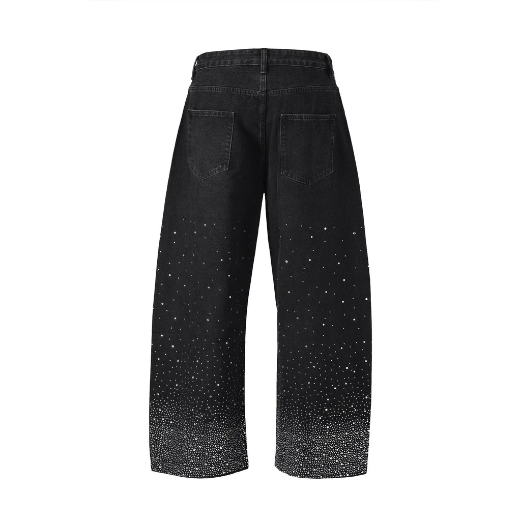 Blue loose-fitting wide-leg cotton trousers with pullover design for teenage casual wear