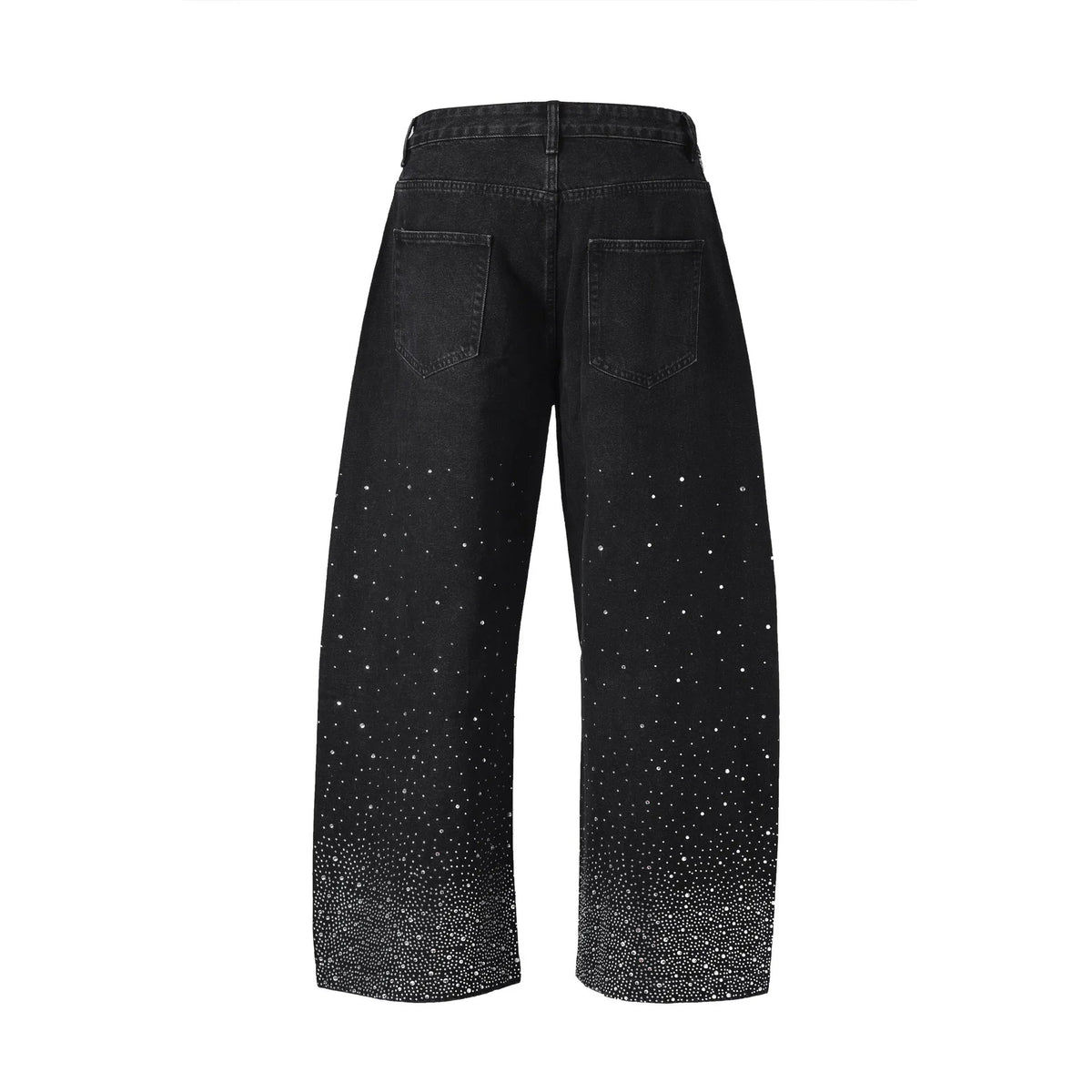 Blue loose-fitting wide-leg cotton trousers with pullover design for teenage casual wear