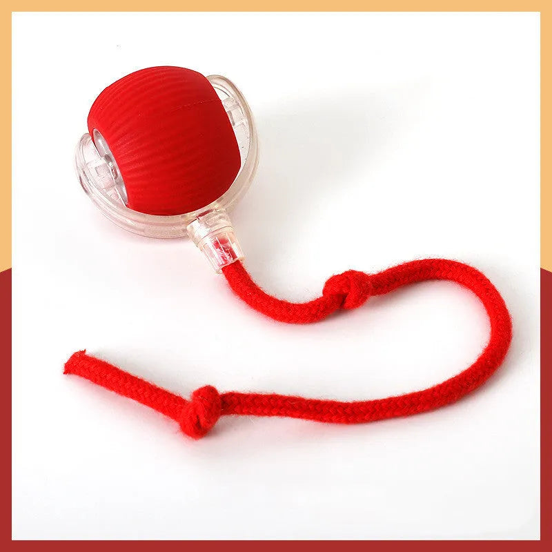 Silicone cat rolling ball toy in three colour options for self-play and feline entertainment