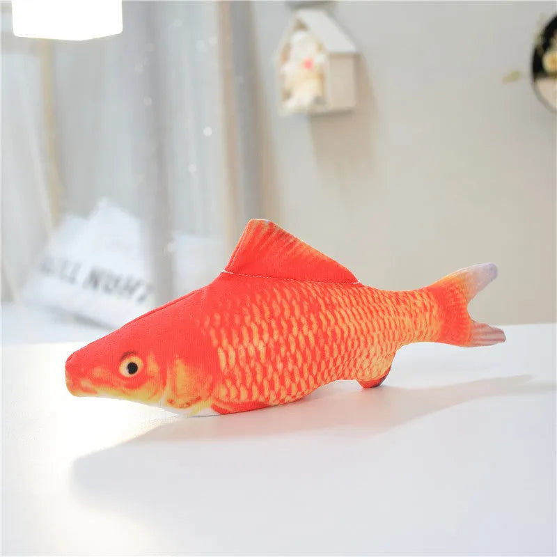 30cm electronic jumping fish cat toy with USB cable in multicolour fish designs