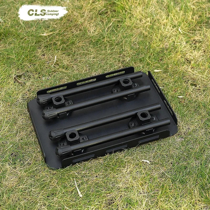 CLS Outdoor aluminium dual-use folding table and camping stool with PU cushion in Army Green.