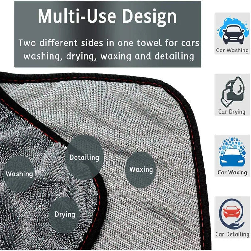 Grey 40x40cm square microfiber car wash drying towel
