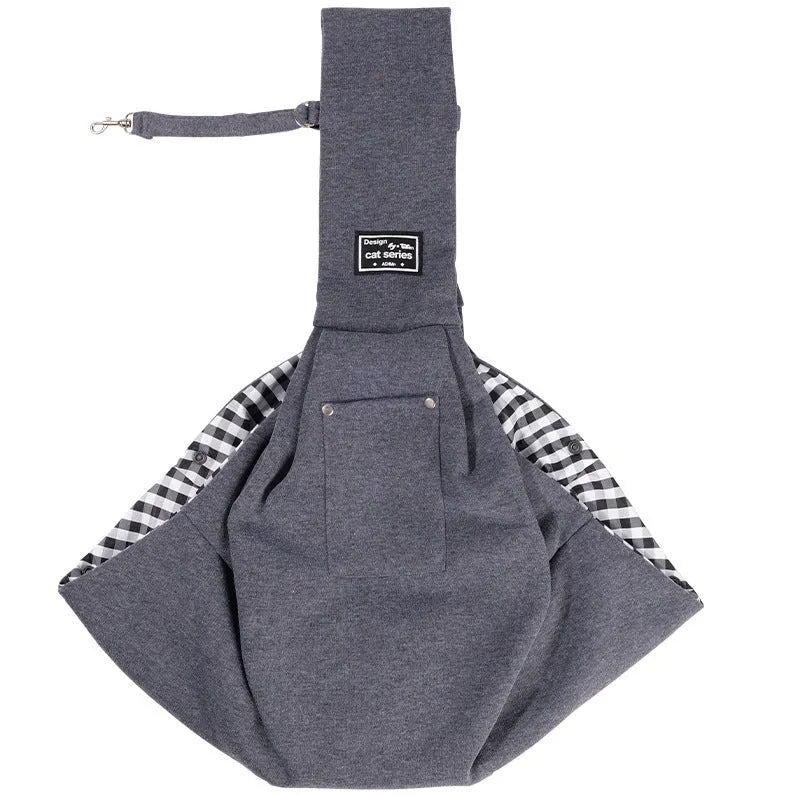 Soft polyester pet crossbody shoulder bag with mobile phone pocket, solid colour, 15 Jin capacity