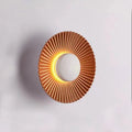 Round aluminium wall lamp with white and gold finish options for bedroom and living room lighting installation