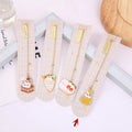 Creative metal cat bookmark pendant with cartoon designs measuring 3.8cm by 18.3cm