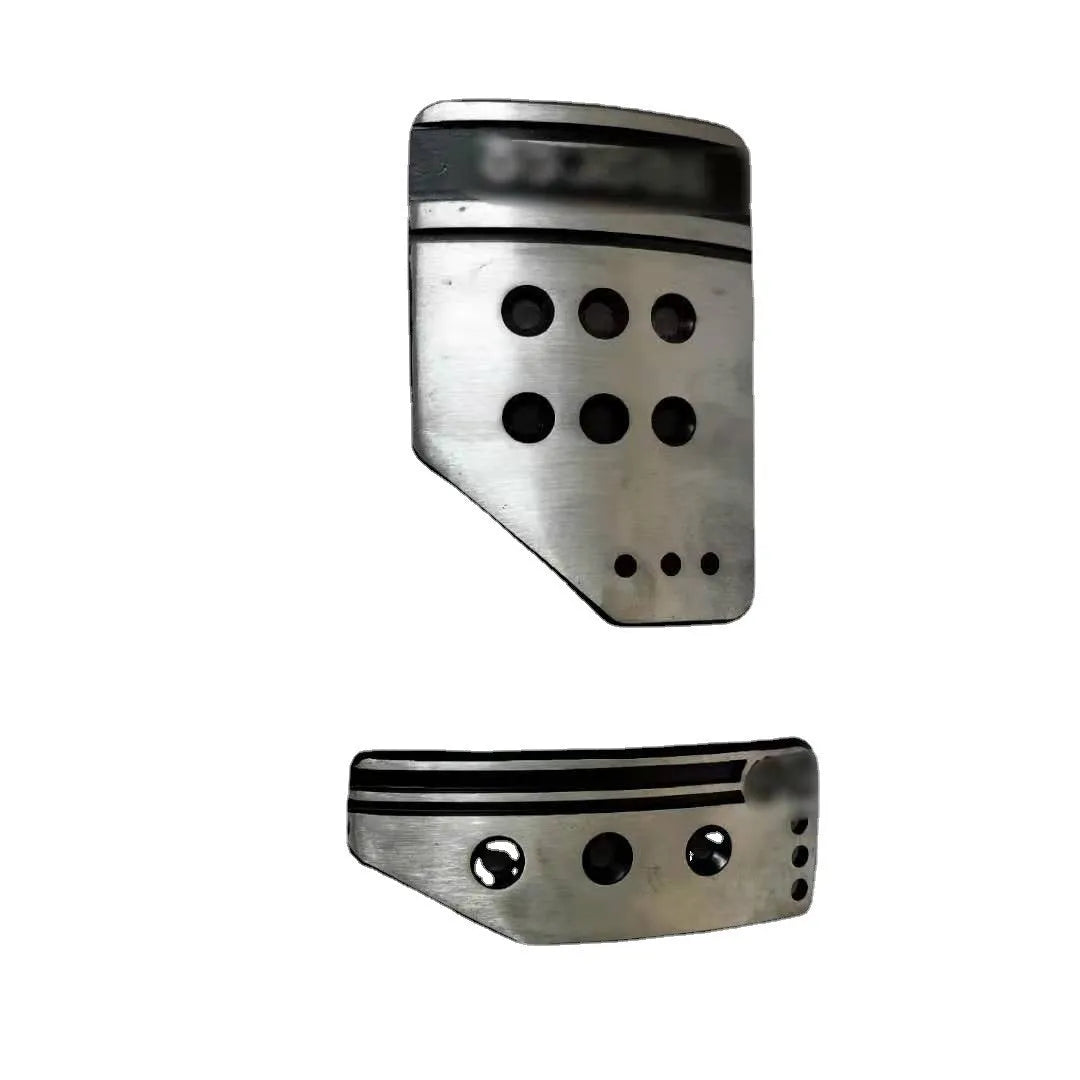 Aluminium alloy manual transmission pedal set showing brake, accelerator, and clutch pedals