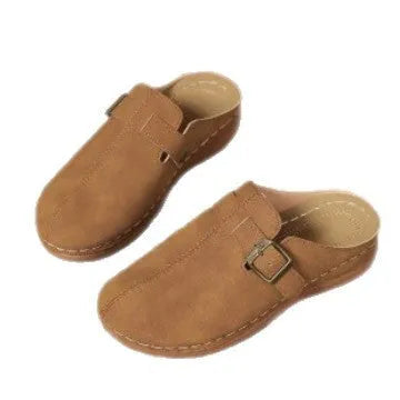 Women's casual wedge slippers with cloth upper and rubber sole in multiple colours