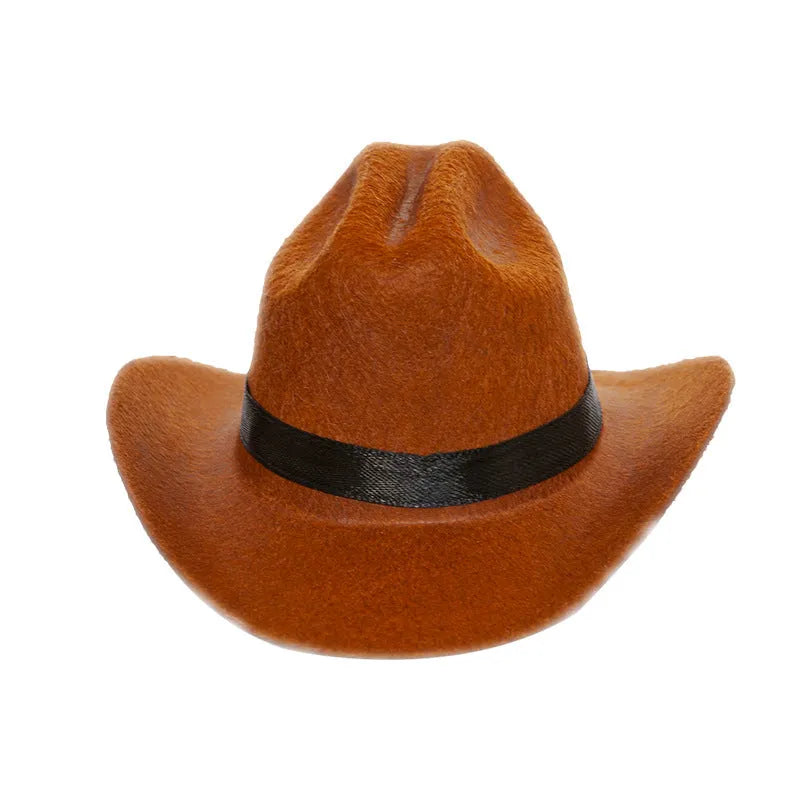 British-style cat cowboy hat with velvet belt decoration in S and M sizes