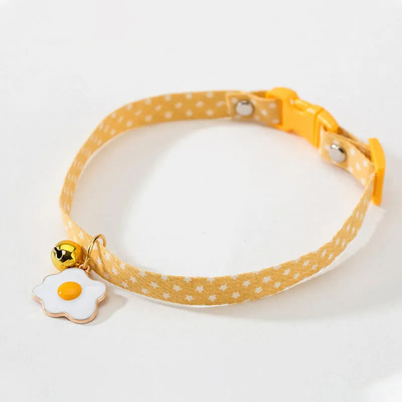 Adjustable cat collar with bell and decorative bow tie pendant in multiple colours