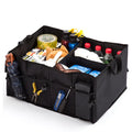 Black non-woven car storage can folded to 40cm long and 26cm wide for package organisation