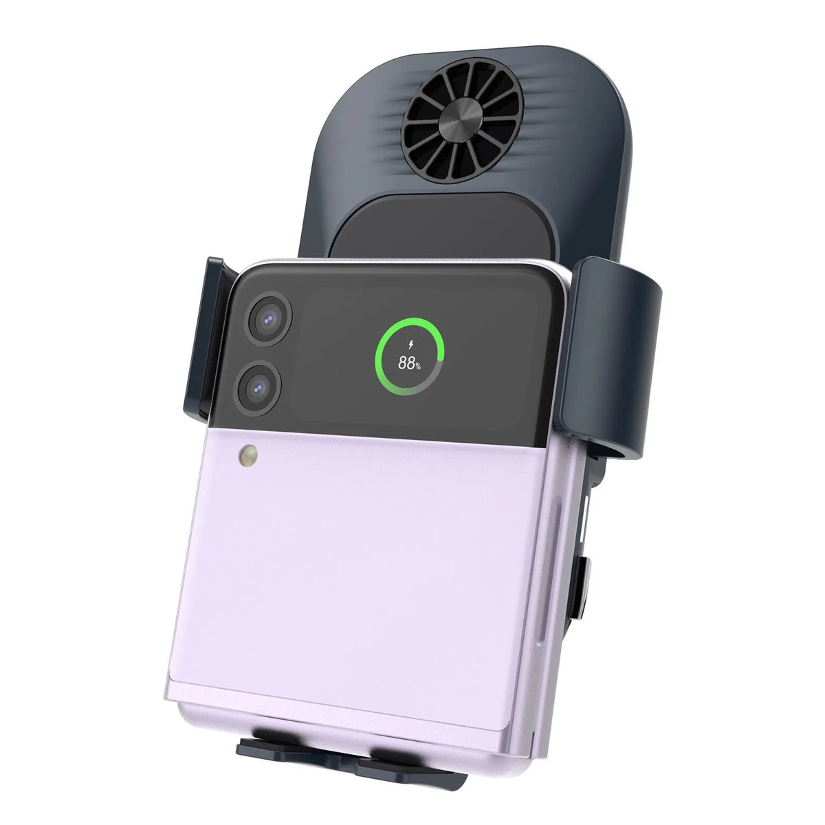 C35 matte black car wireless charger phone holder mounted on air vent with phone charging
