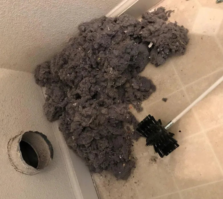 Flexible chimney cleaning brush with nylon bristles for dryer vents and range hood ducts