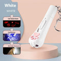 Electronic cat teaser with illuminated wand in cream white, pink, and blue colour options