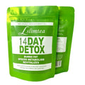 Box of 14-day herbal detox tea containing 14 individual sachets, net weight 42g.
