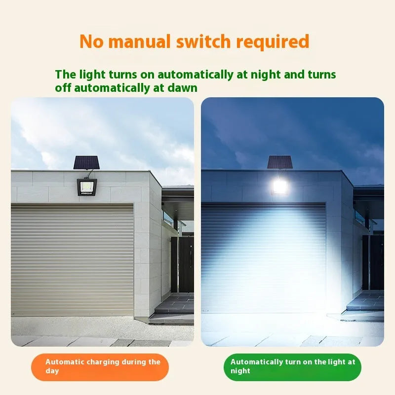 Outdoor solar-powered LED courtyard light with waterproof IP65 rating for garden and pathway illumination