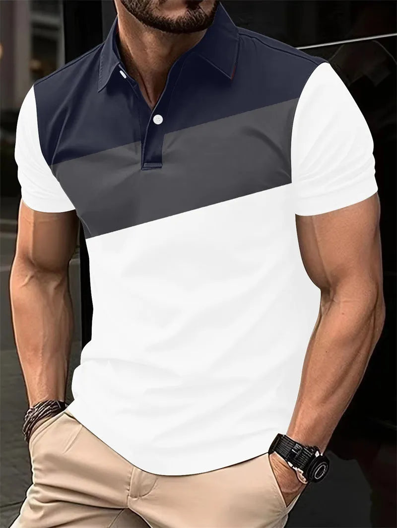 Men's loose fit short sleeve T-shirt with colourful 3D digital printing design