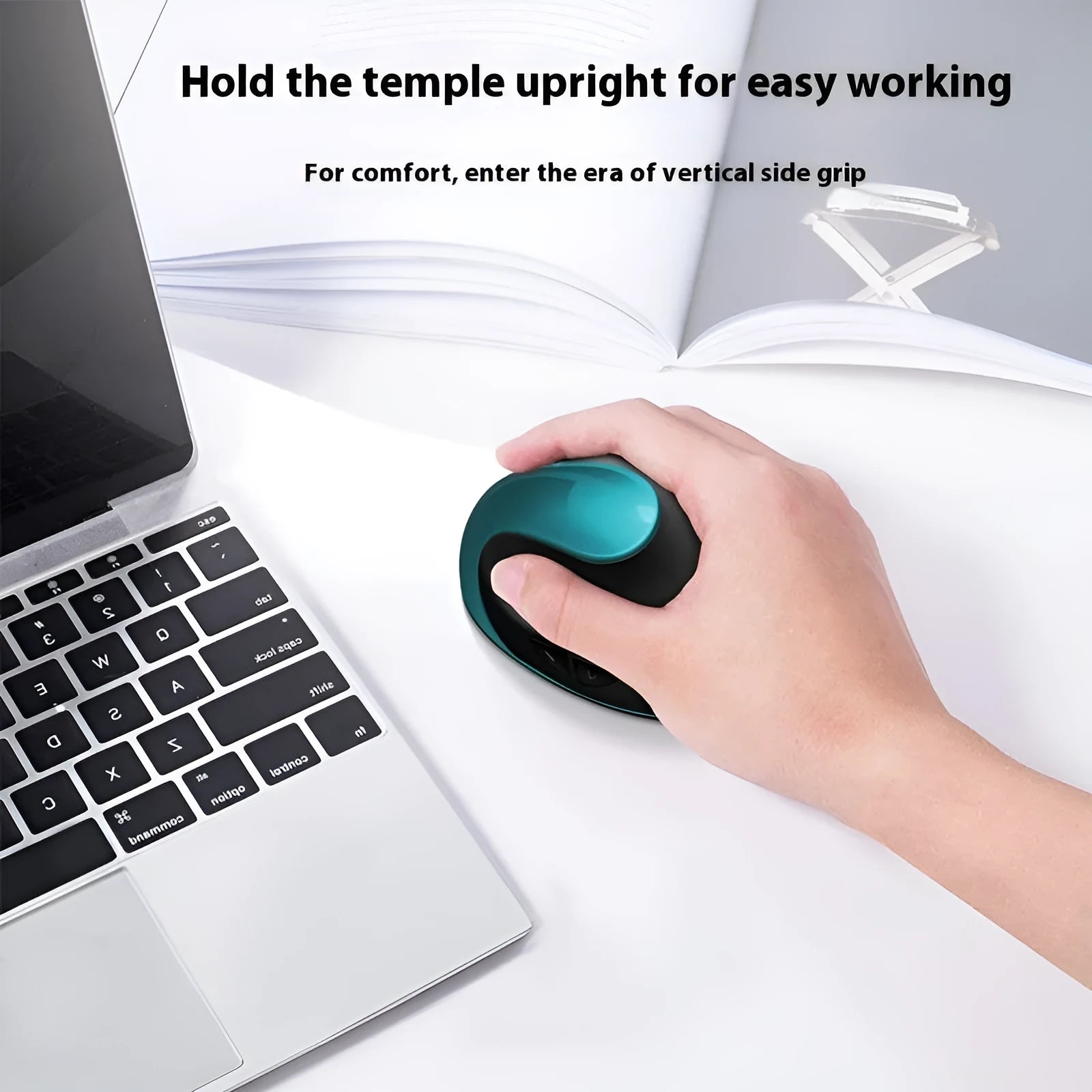 Vertical wireless ergonomic mouse in multiple colours with charging capability