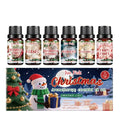Christmas essential oil set with six 10ml bottles showing different festive scents