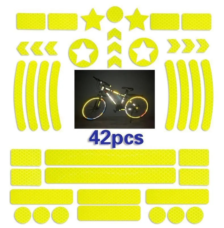 Bicycle night reflective grid pattern warning tape in four colour options showing geometry designs