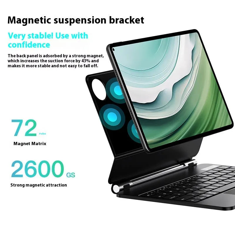 Huawei Matepad11 magnetic wireless keyboard cover in black with PU leather bag