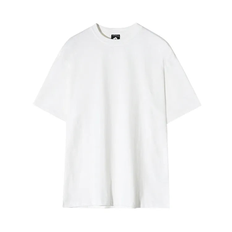 Men's slim-fit cotton t-shirt in white or black with round neck and short sleeves