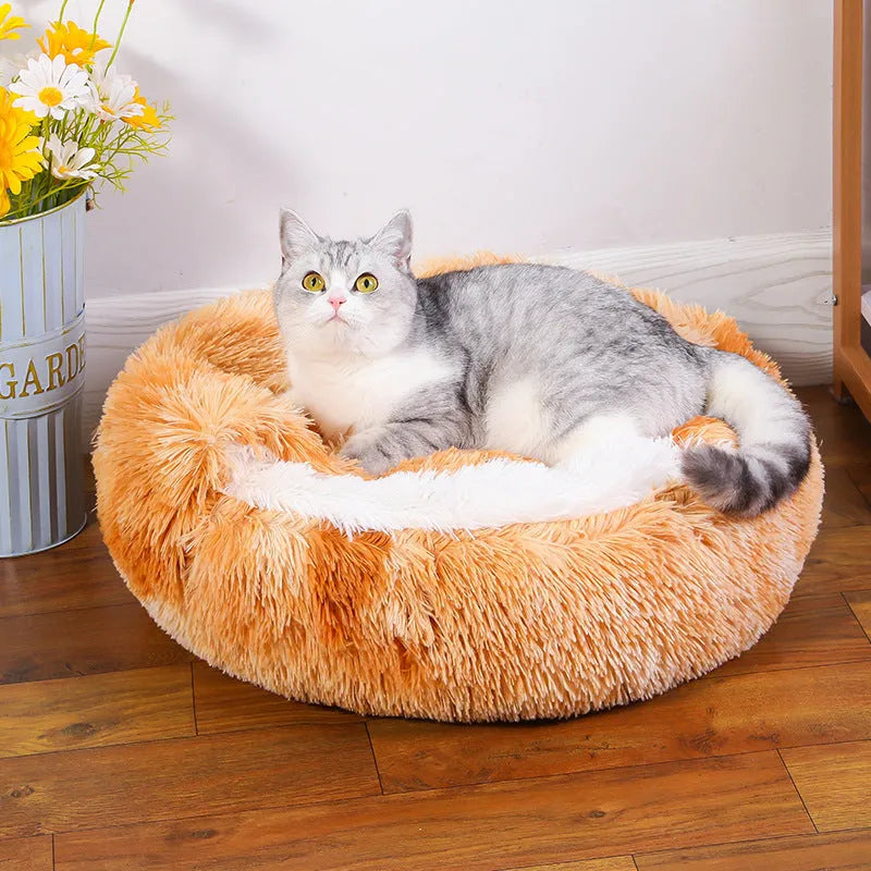 Waterproof semi-surrounded cloth dog kennel in a gradient colour, shown indoors.