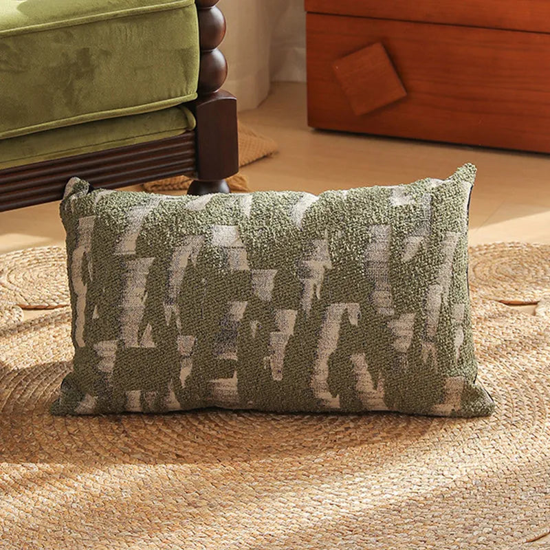Square jacquard pillow with botanical floral pattern, shown in one of eight available colour options.