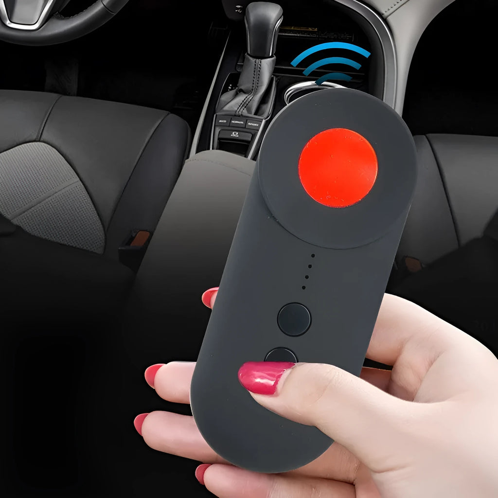 Black GPS signal detector measuring 93.8mm with wifi and camera detection capabilities