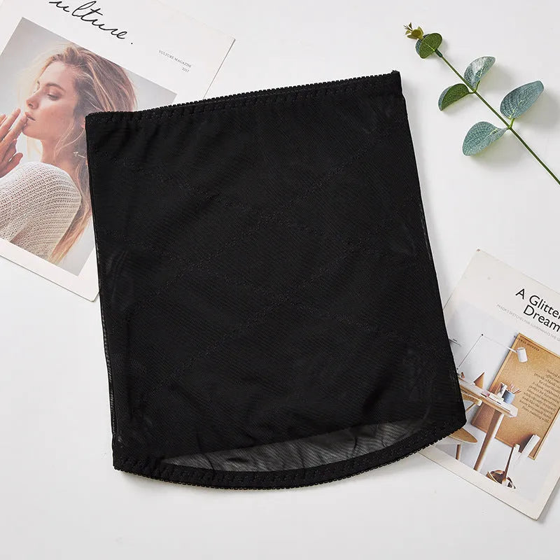 Black mesh belly band for postpartum waist trimming and tummy slimming
