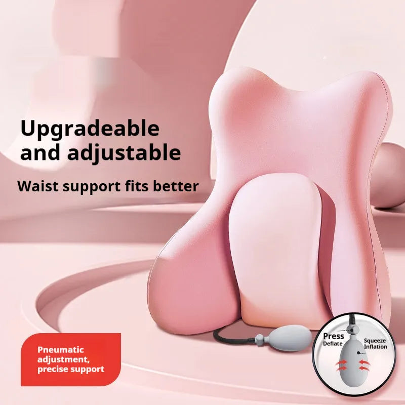 Ergonomic memory foam backrest waist pad with a removable washable cover.