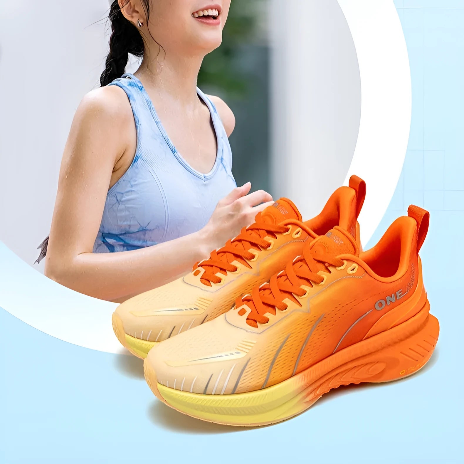 Women's low-top running shoes in a selection of colours with a mesh upper and rubber sole.