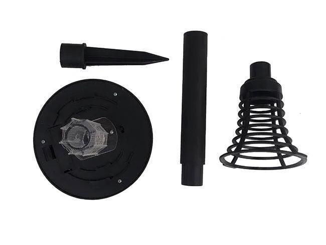 Black solar insect killing mosquito lawn lamp with 42cm height and 14cm diameter lamp head for garden pest control