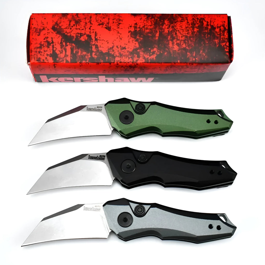 Outdoor folding knife showing 150mm length with black, grey, and green colour options