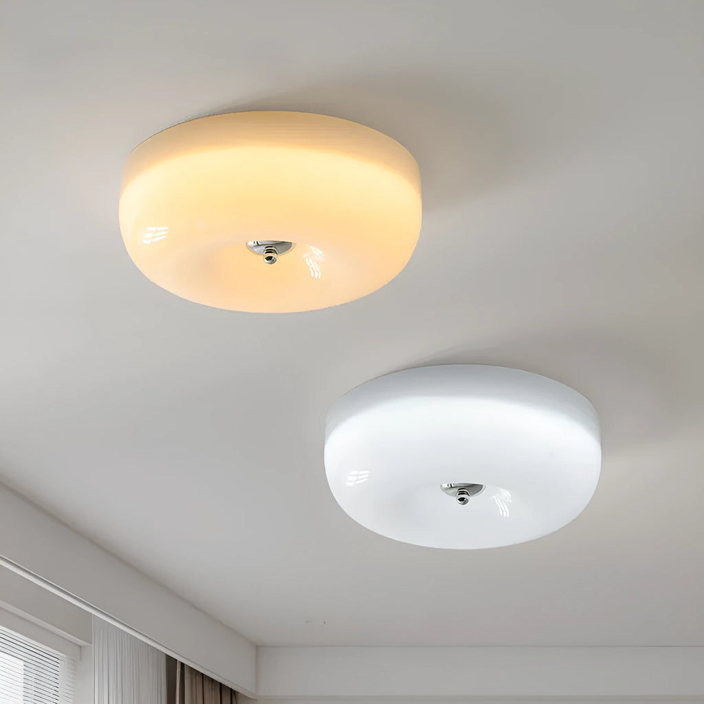 Cream colour American style ceiling lamp with three-colour light setting in 30cm or 40cm size.