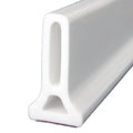 Flexible TPE bathroom water blocking strip in black on white tile floor