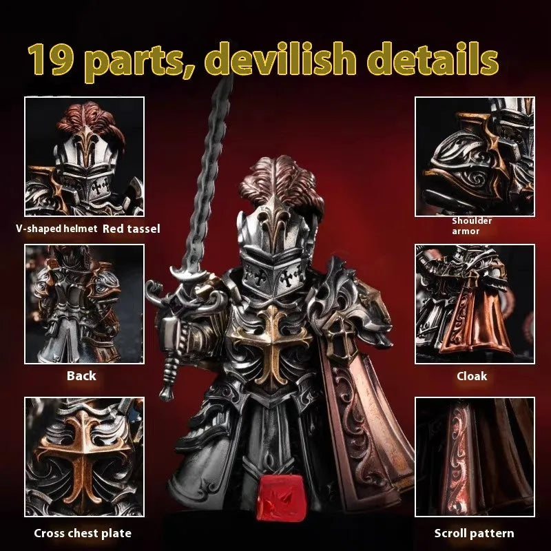 Copper Paladin National Style table ornament with electroplated finish and crusader angel wing options