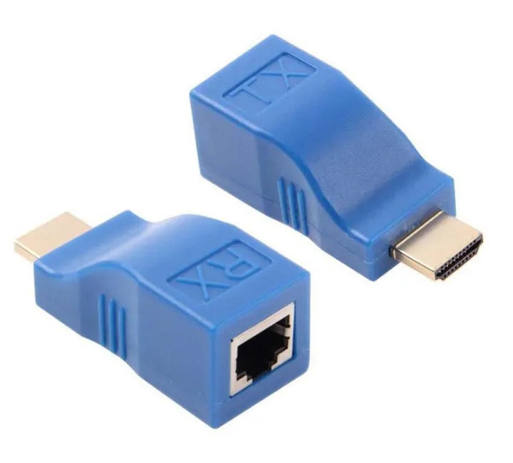 HDMI extender transmitter and receiver kit for extending 1080P signals up to 30 metres over Cat-5e cable